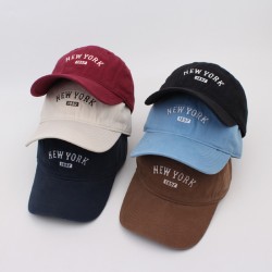 Spring/Summer women's baseball cap, solid color, embroidered with letters, soft-top curved brim sun hat.