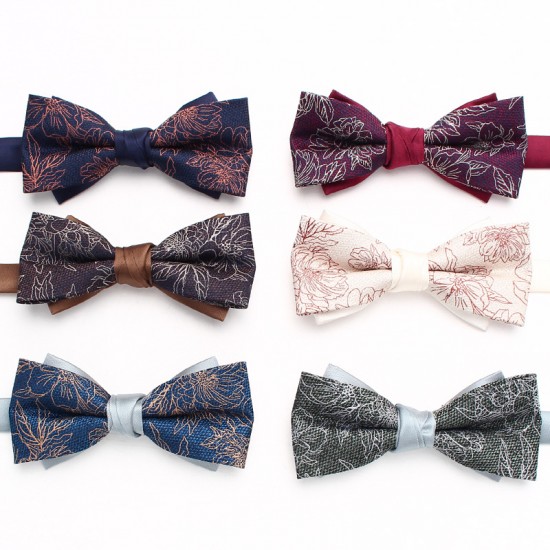 Lei'er patterned bow tie in stock, men's bow tie in multiple colors, wedding groom bow tie, bow tie with flower, wholesale. Lei'er patterned bow tie in stock, men's bow tie in multiple colors, wedding groom bow tie, bow tie with flower, wholesale.