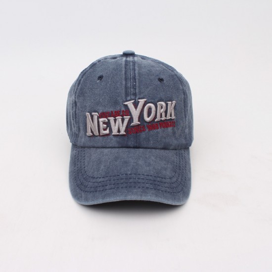 Newyourk embroidered baseball cap, distressed soft-top baseball cap, sun hat for women couples