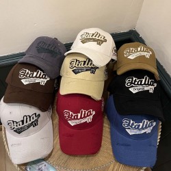 Baseball Cap for Women Multi-functional Letter Embroidered Duckbill Hat Korean Style to Make Face Look Smaller Curved Brim Sun Hat with Hard Top