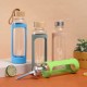 New simple solid-color glass mugs, single-walled silicone sleeves, portable portable student couple mugs, wholesale