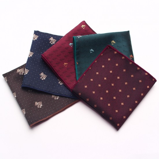New striped floral pattern men's suit pocket square, men's business retro suit chest scarf, small handkerchief, wholesaler