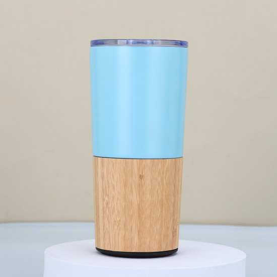 Cross-border 20oz stainless steel vacuum insulated mug, bamboo shell car mug, car mug, office sealed coffee mug Ice Cup