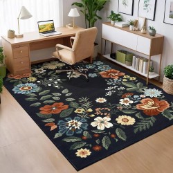 Cross-border direct sales of French floral living room carpet, bedroom and balcony wall-to-wall, non-slip, and easy-care bedside blanket.