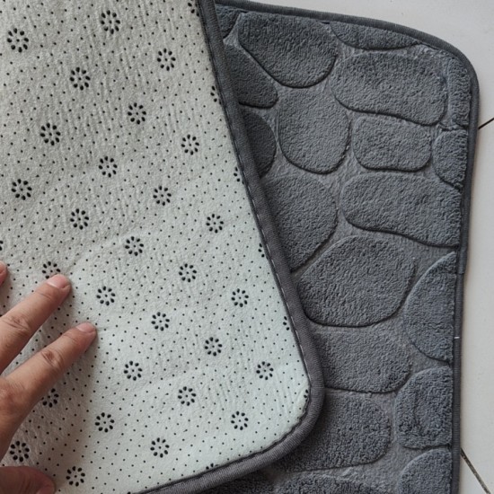 Thickened coral fleece bathroom absorbent non-slip mat, bathroom entrance mat, super absorbent coral fleece bathroom mat