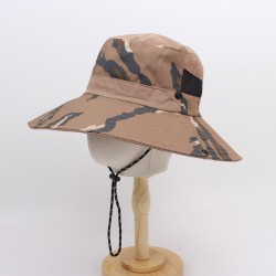 Men's bucket hat, wide-brimmed bucket hat, summer camouflage sun protection hat, outdoor hiking and fishing hat for women.