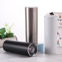 New sublimation 20oz car mug, simple solid color, straight stainless steel double-walled thermos with logo printing.