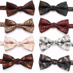 Men's bow tie, British striped business tie, Korean style, groom's wedding shirt, suit tie accessory.