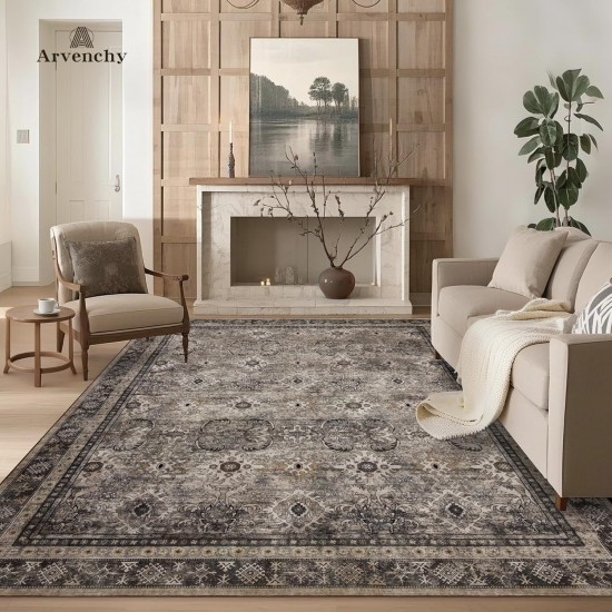 Cross-border retro abstract carpet, wear-resistant and stain-resistant carpet for the living room, bedroom balcony bedside blanket.