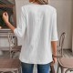 Spring and summer cross-border SHEIN European and American new style fashion round neck irregular hem three-quarter sleeve top for women 2025