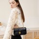 Top-layer cowhide small perfume bag, niche high-end genuine leather women's bag, 2025 new style heart diamond chain bag