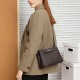 Genuine leather women's bag, top-grain cowhide lock buckle, fashionable, simple, commuter, underarm Small square crossbody bag, Kelly bag