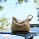 2025 new single-shoulder underarm bags, geometric bags, genuine leather pillow bags, top-grain cowhide crossbody commuter bags