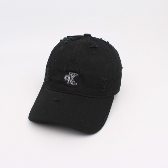 Women's baseball cap, washed, distressed baseball cap, outdoor sun hat, student couple's embroidered curved brim hat