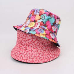 Skull and ghost claw print bucket hats, personalized bucket hats, outdoor sun visor hats, reversible sun hats.