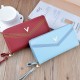 New style wallet - long款 double zippers handbag with two compartments, fashionable color contrast, large capacity, double-layer wallet for cash and mobile phone
