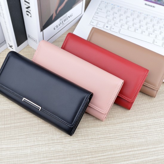 New style wallet for women - short style money holder for women, student style large capacity folding soft leather wallet, Japanese style fashionable simple zero wallet.