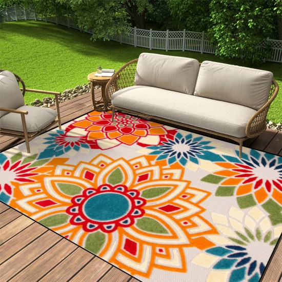 Cross-border floral pattern crystal velvet outdoor tent carpet, home living room decorative carpet, non-slip bedroom carpet.