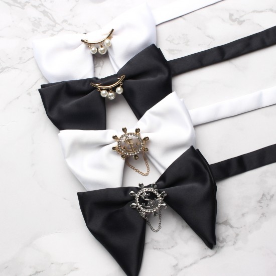 New solid color men's polyester bow tie and neck flower, casual business wedding ox-horn bow tie, wholesaler