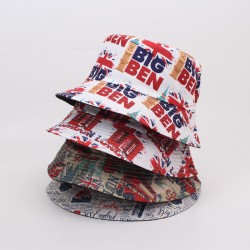 European and American style Union Jack bucket hat, reversible sun visor, personalized young couple's bucket hat for women