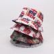 European and American style Union Jack bucket hat, reversible sun visor, personalized young couple's bucket hat for women