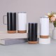 Cross-border oak cork-bottomed double-walled 16oz vacuum car mug, 304 stainless steel insulated coffee mug