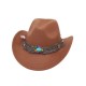 Overseas ethnic style woolen hat with upturned brim, versatile solid color western cowboy hat, British-style jazz hat for women