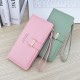 Long length wallet for women - detachable zipper, fashionable patchwork handbag, multi-card slot, large capacity leather bag, mobile phone bag