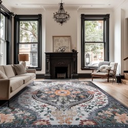 Cross-border Nordic Bohemian decorative large area rug, non-slip, stain-resistant, and wear-resistant wall-to-wall carpet for the living room