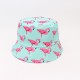 Spring/Summer outdoor beach vacation style coconut palm pattern bucket hat, versatile reversible bucket hat, sun protection