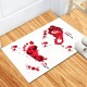 Factory direct cross-border Halloween bloody footprint crystal velvet floor mat, stain-resistant, wear-resistant doormat for bathroom. Slip mats
