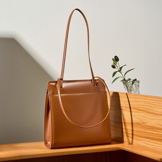 Special Offer 2025 Early Fall New Tote Bag, Luxury Cowhide Bucket Bag, Retro Elegant Red Women's Bag