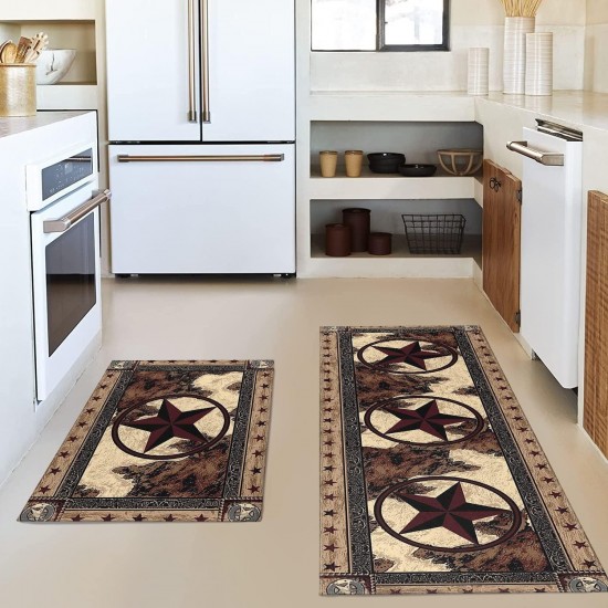 Temu cross-border retro American kitchen mats, labelable, non-slip, absorbent, and stain-resistant striped floor mats for home use.