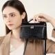 Niche Pig Nose semi-circular saddle bag, luxury diamond-patterned underarm bag, 2025 new genuine leather shoulder and crossbody bag for women.