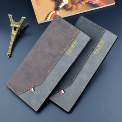 New men's wallet - long style wallet, vertical style thin soft leather wallet with multi-card slot, multi-card bag for suit bag