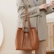 Strict Genuine Leather Chanel-Style Diamond-Chain Bucket Bag, 2025 New High-End Niche Crossbody Shoulder Bag