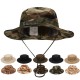 Best-selling outdoor jungle camouflage bucket hat, solid-color round-brimmed casual hiking and fishing sun hat, bonnies.