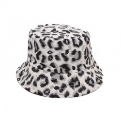 Cross-border versatile reversible leopard print bucket hats Couple's sun hats, street casual sun hats, round-brimmed bucket hats