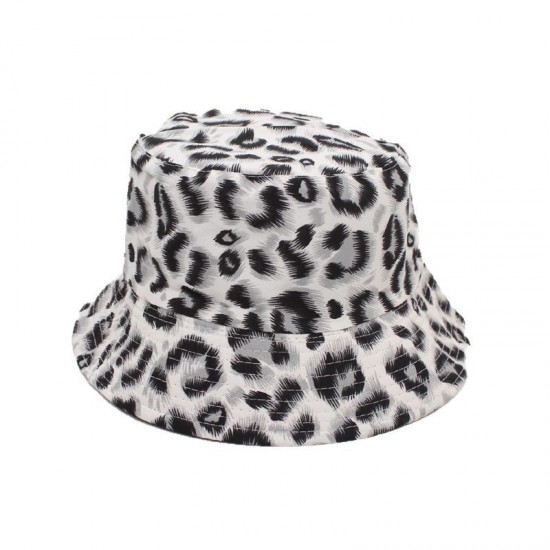 Cross-border versatile reversible leopard print bucket hats Couple's sun hats, street casual sun hats, round-brimmed bucket hats Cross-border versatile reversible leopard print bucket hats Couple's sun hats, street casual sun hats, round-brimmed bucket hats