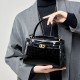 Kelly large women's bag premium crocodile pattern lock small square bag new genuine leather commuter crossbody women's bag