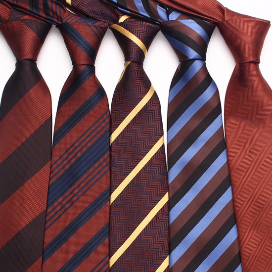 2023 coffee-colored ties, men's casual, fashionable polyester hand-tied ties, available for wholesale.