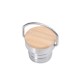 Cross-border 304 stainless steel thermos with bamboo-grain wooden lid, direct drinking hiking kettle, creative cork cloth cover sports water bottle