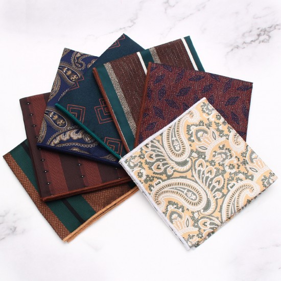 Leier's business suit pocket squares, patterned wedding handkerchiefs, small party squares, and suit accessories.