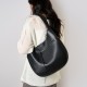 High-quality top-grain cowhide tote bags, luxurious and simple, large-capacity genuine leather commuter crescent bags, shoulder handbags.