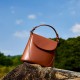 Niche Design Genuine Leather Crossbody Bag for Women, 2025 New Simple Cylindrical Bag, Luxury Shoulder Bag, Cowhide Baguette Bag