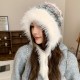 Korean-style autumn and winter warm knitted beanies, rabbit fur hats, earmuffs, and color-blocked plush earmuffs.
