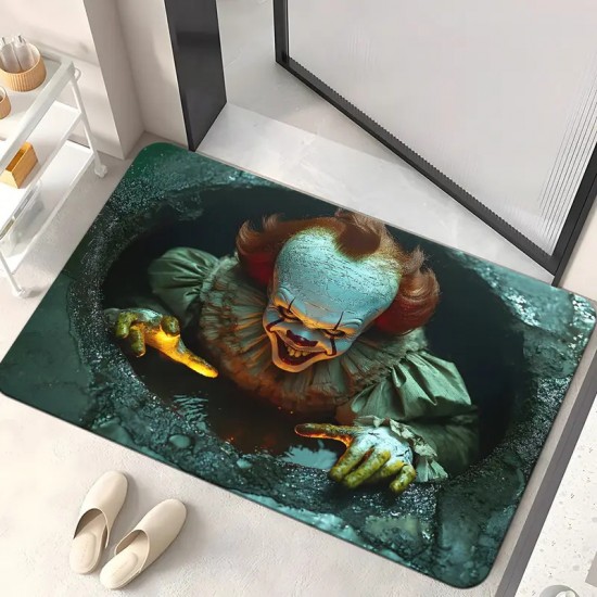Cross-border Amazon TEMU Halloween clown series floor mat, wear-resistant, stain-resistant, and easy-care doormat for the entryway.