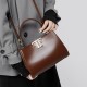 New, niche genuine leather bags, high-end goddess bags, double-sided buckle, mini shoulder bags, crossbody handbags, and commuter tote bags.