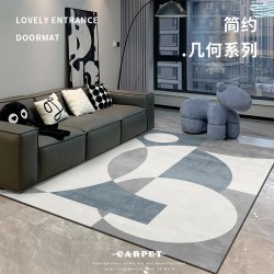 Simple geometric living room carpet, printed bedroom wall-to-wall rug Dirt-resistant floor mats for modern sofa and coffee table rugs.