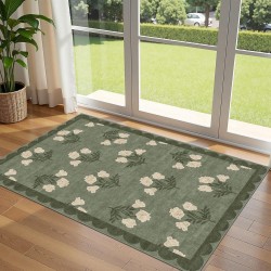 Cross-border Amazon American Floral Entry Doormat, Wear-Resistant, Water-Absorbent, Non-Slip, Easy-Care Bathroom Floor Mats, In Stock